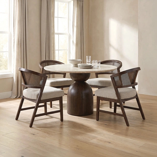 Cirava 5 Pc. Dining Table Set FM37027BR-RT-5PC-DW