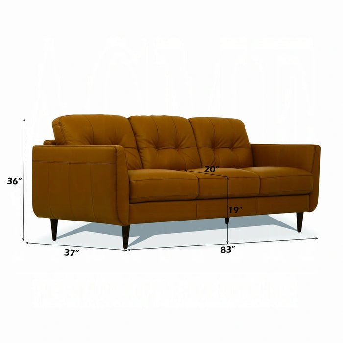 Radwan Camel Leather Sofa