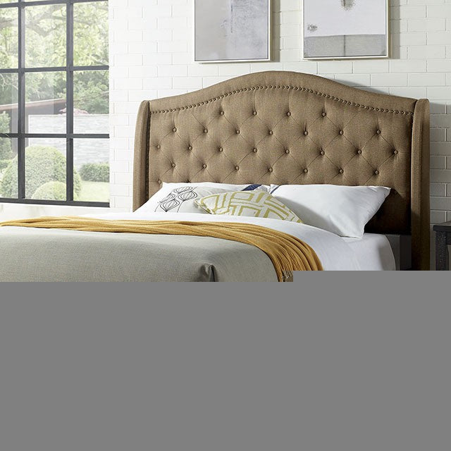 Carly Cal.King, E.King, Full, & Queen Bed Grey & Brown