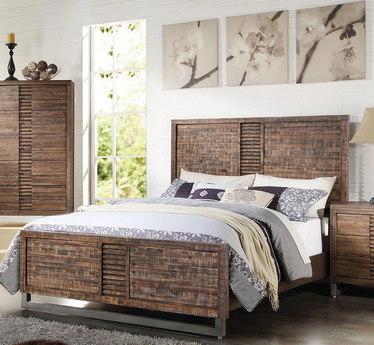 Acme Andria Queen Platform Bed in Reclaimed Oak 21290Q