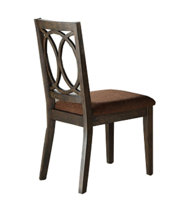Acme Furniture Jameson Side Chair (Set of 2) in Brown Fabric & Espresso 62322