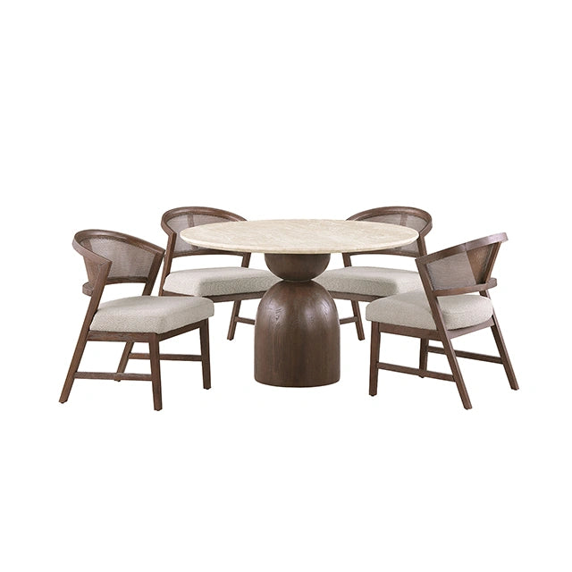 Cirava 5 Pc. Dining Table Set FM37027BR-RT-5PC-DW
