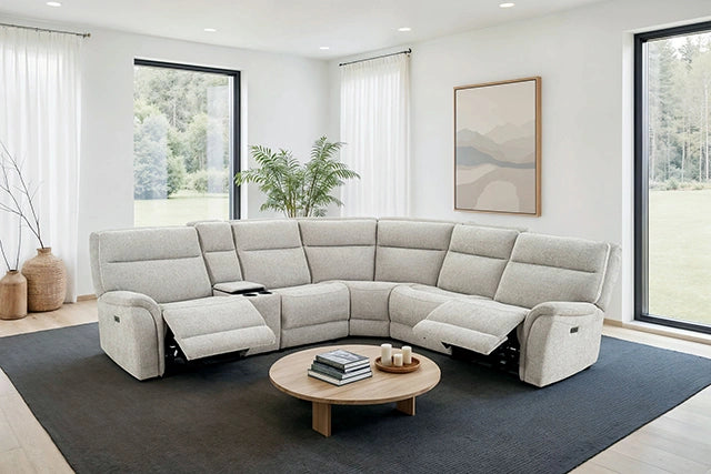 Mattheus Power Sectional with Cooler + 3 Recliners