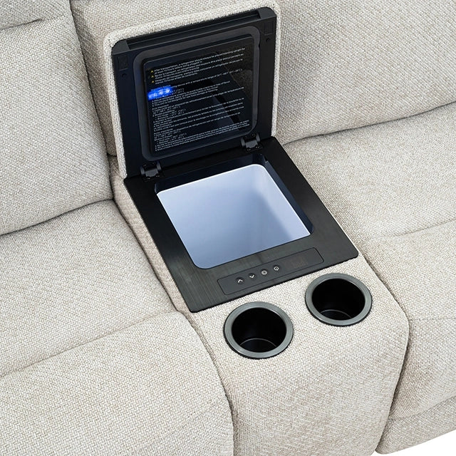 Mattheus Power Sectional with Cooler + 3 Recliners